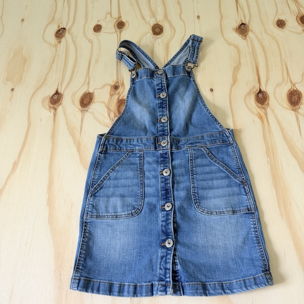 OSHKOSH B'GOSH Overall Jumper  Toddler Girls Size 8 Dark Wash Denim Mini Dress
